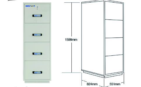 2小時4抽屜防火文件柜尺寸