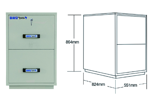 2小時(shí)2抽屜防火文件柜尺寸